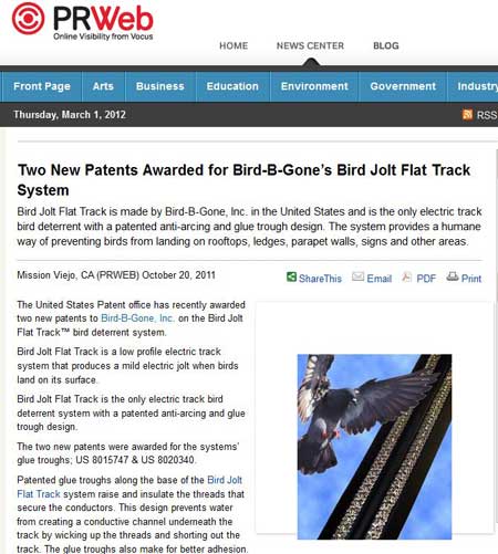 bird control press release